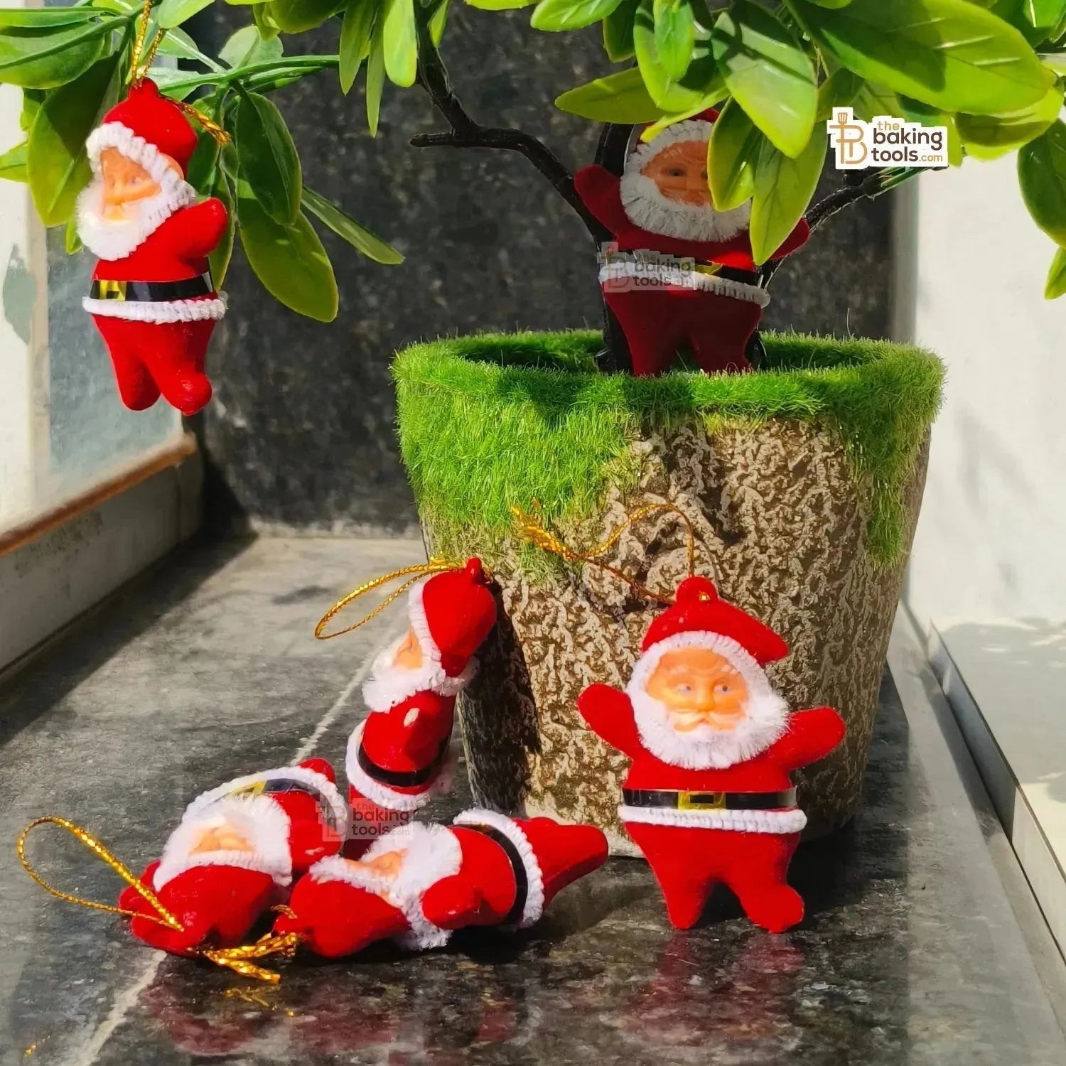 Big Santa Claus For Christmas Tree Santa Toy Cake Topper (Set of 6 Pcs) - thebakingtools.com